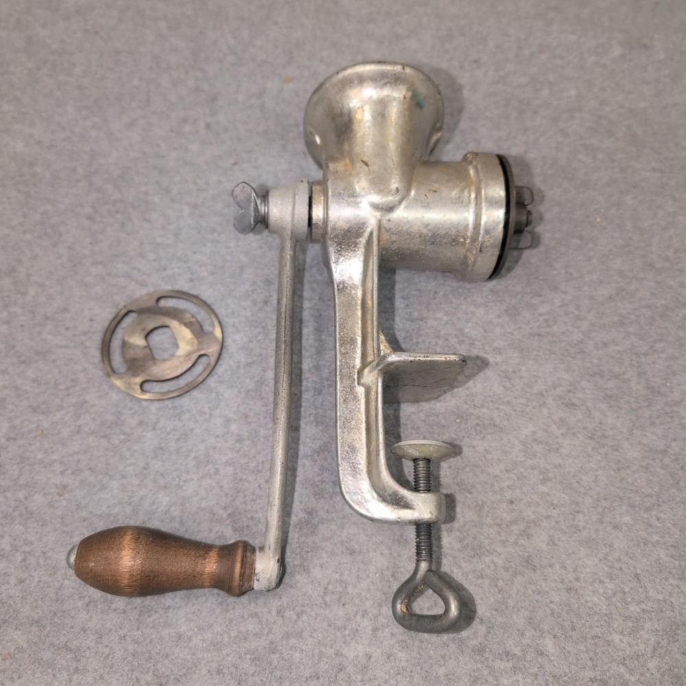 Keystone No 2 Manual Meat Grinder Vintage Silver Cast Metal Hand Crank Clamp On - Picture 6 of 6